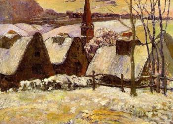 Paul Gauguin : Breton Village in the Snow